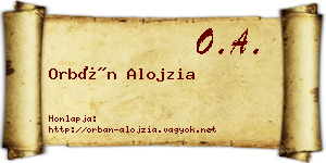 Orbán Alojzia névjegykártya